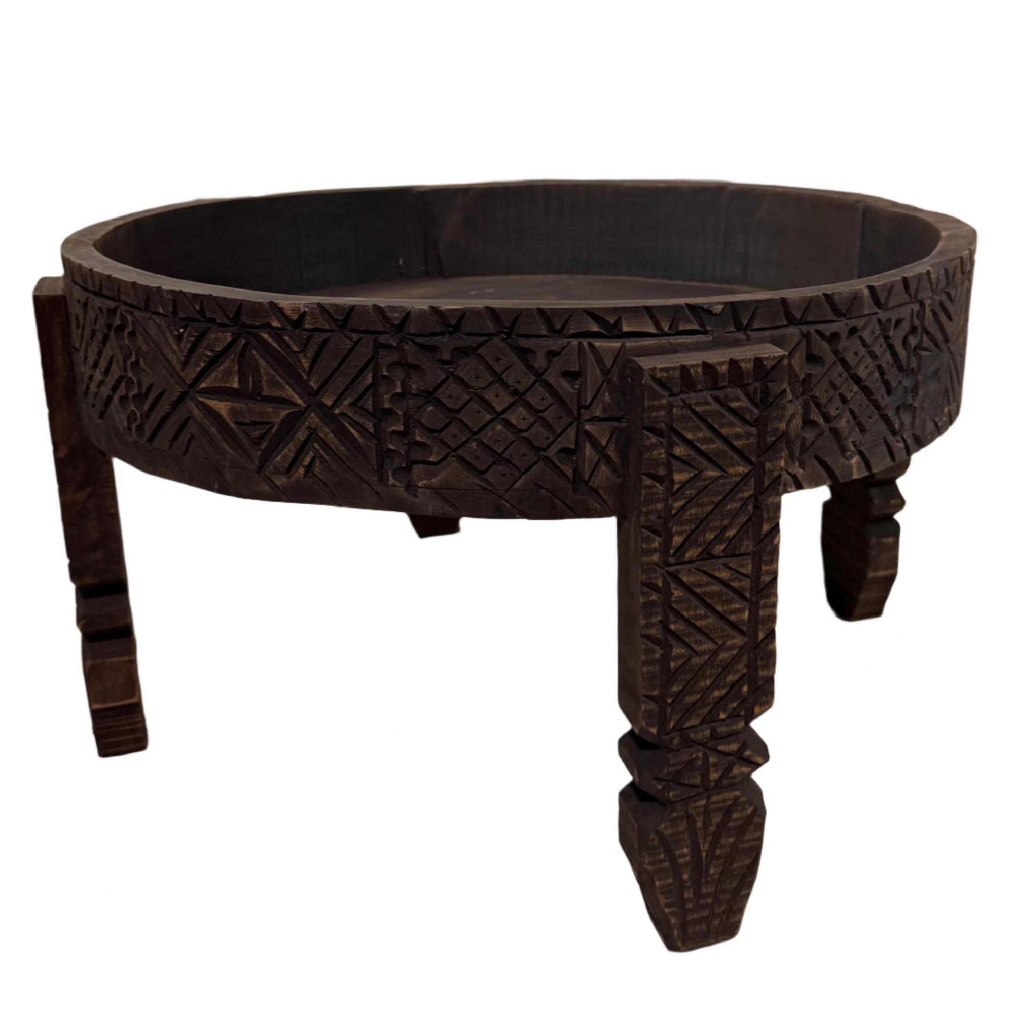 Hand-Carved Moroccan Chakki Table #2