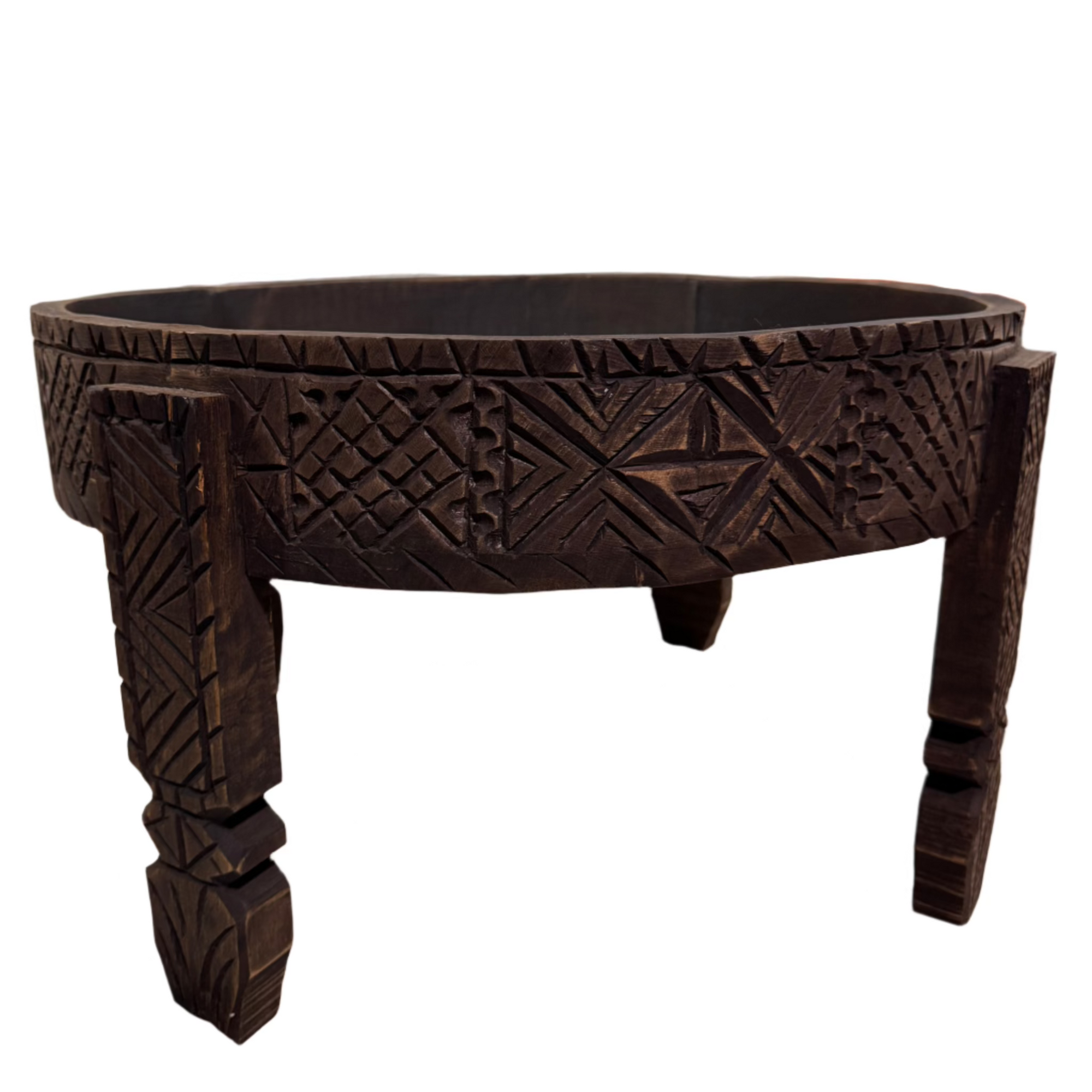 Hand-Carved Moroccan Chakki Table #2