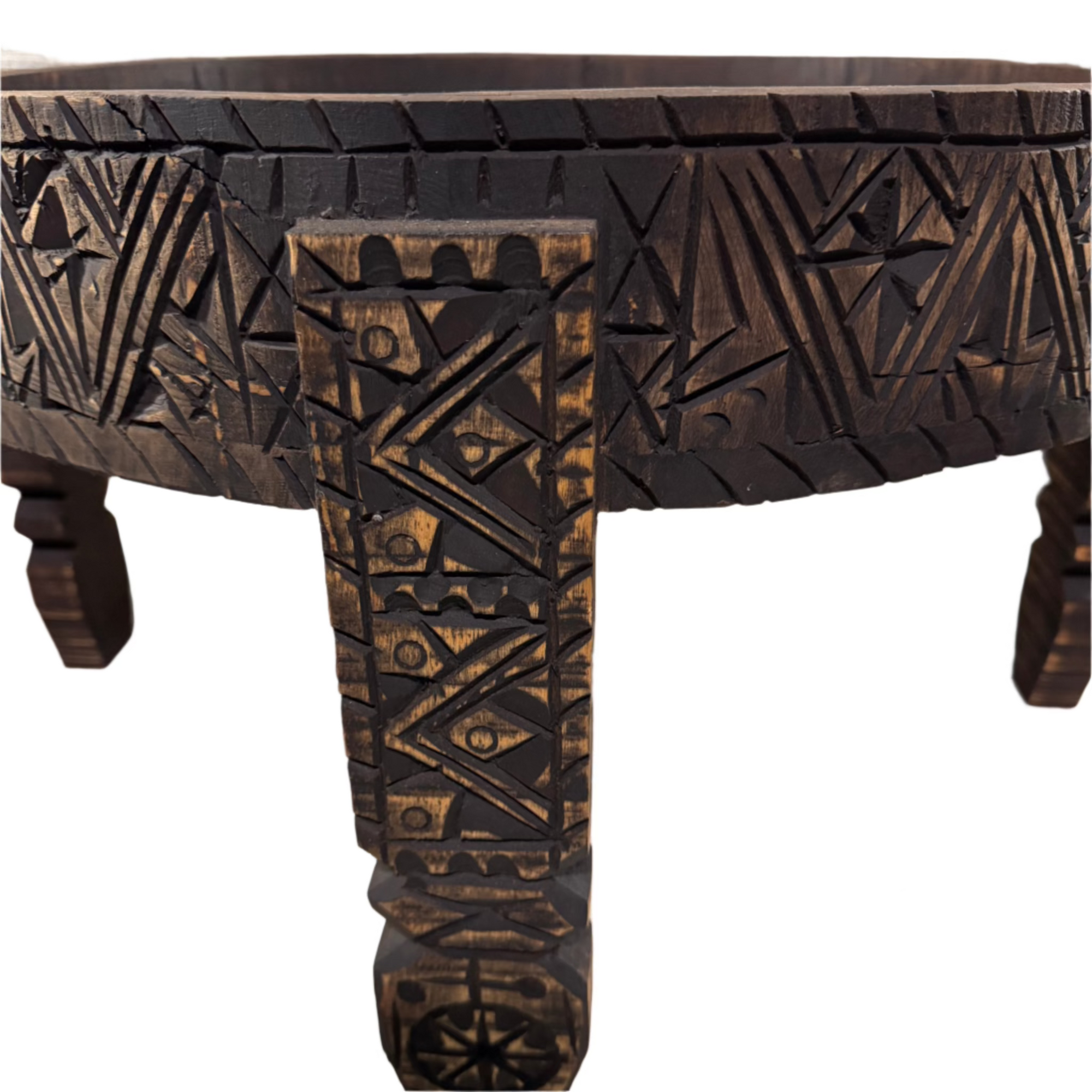 Hand-Carved Moroccan Chakki Table #11
