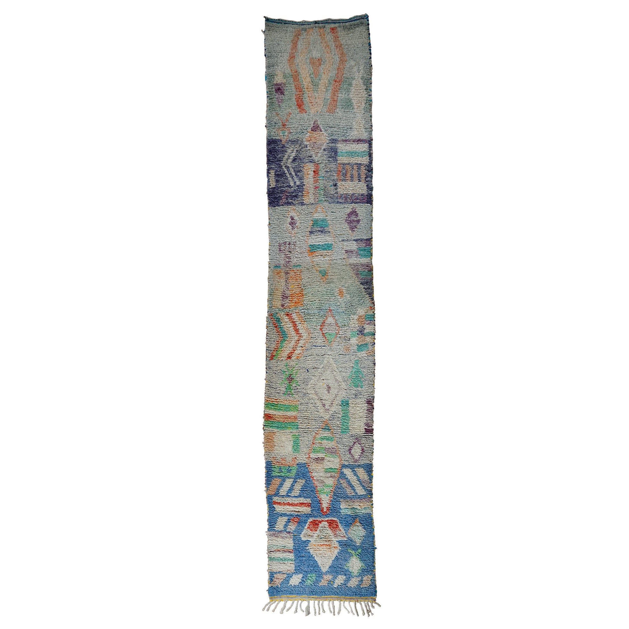 Vintage Blue Azilal Runner Rug