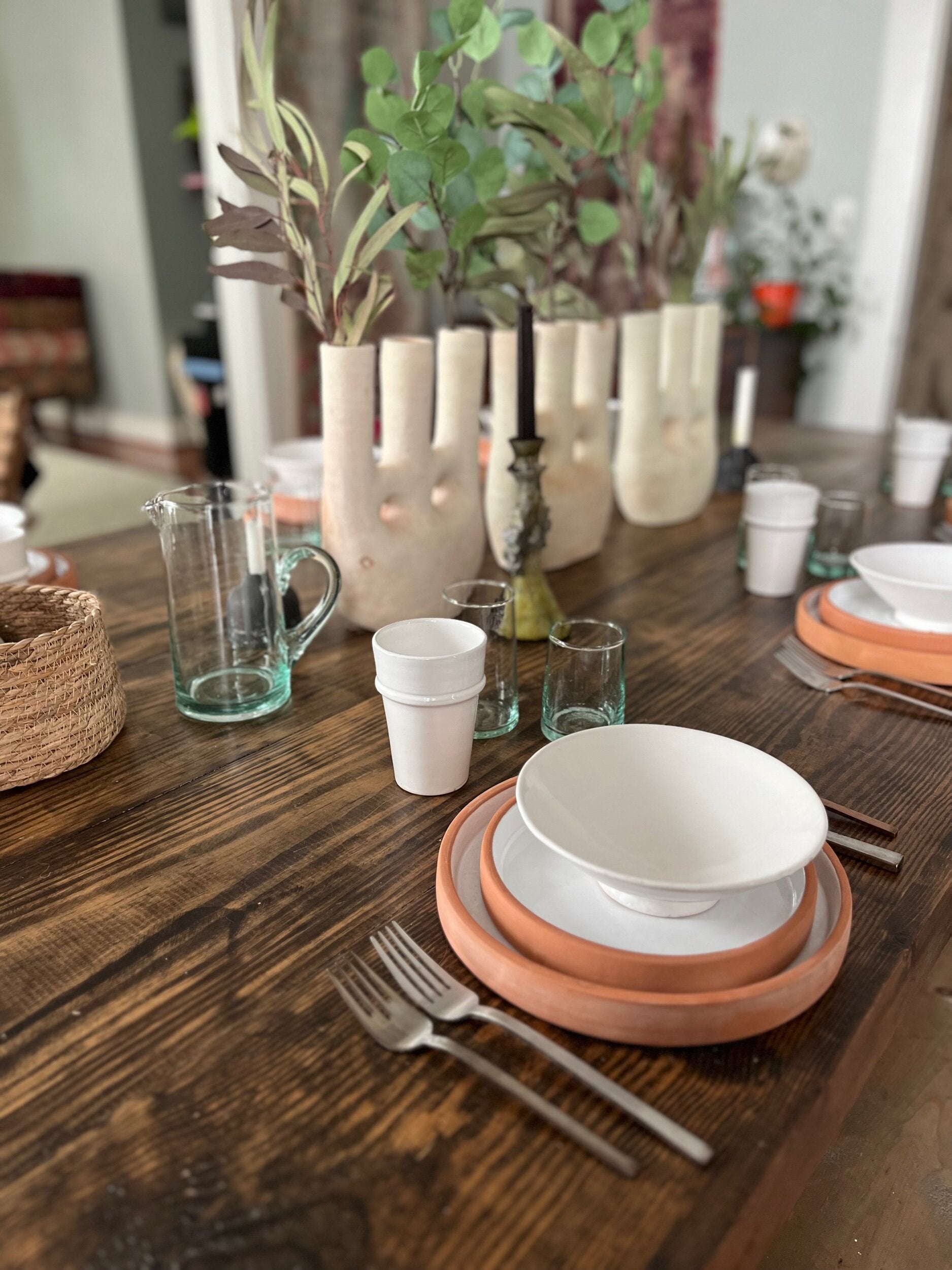 White Ceramic Bowls - Set of 4}