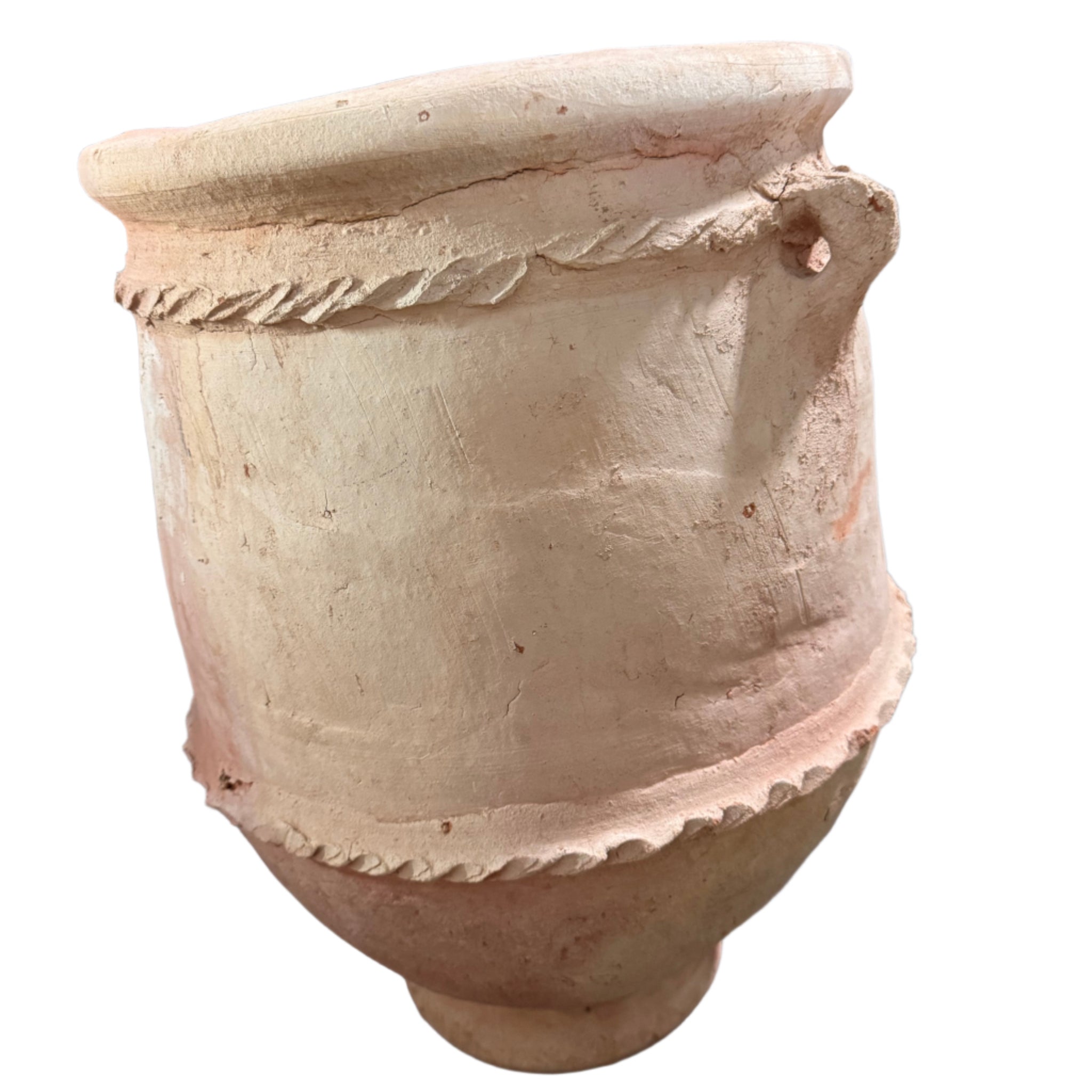 24” Handmade Moroccan Terracotta Planter – Clay Pot for Indoor or Outdoor Decor