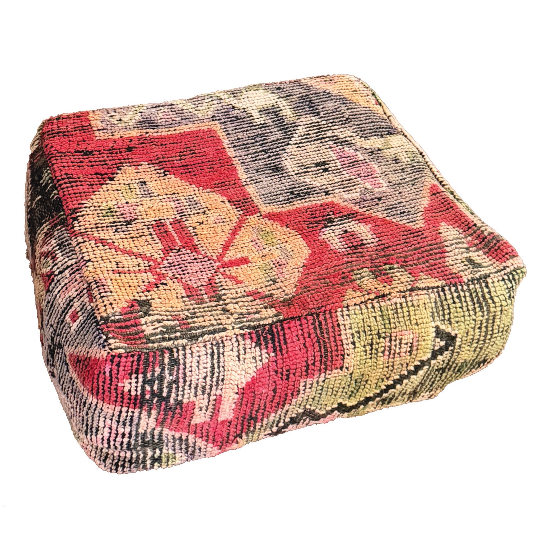 Aamir - Vintage Moroccan Floor Pouf Cover