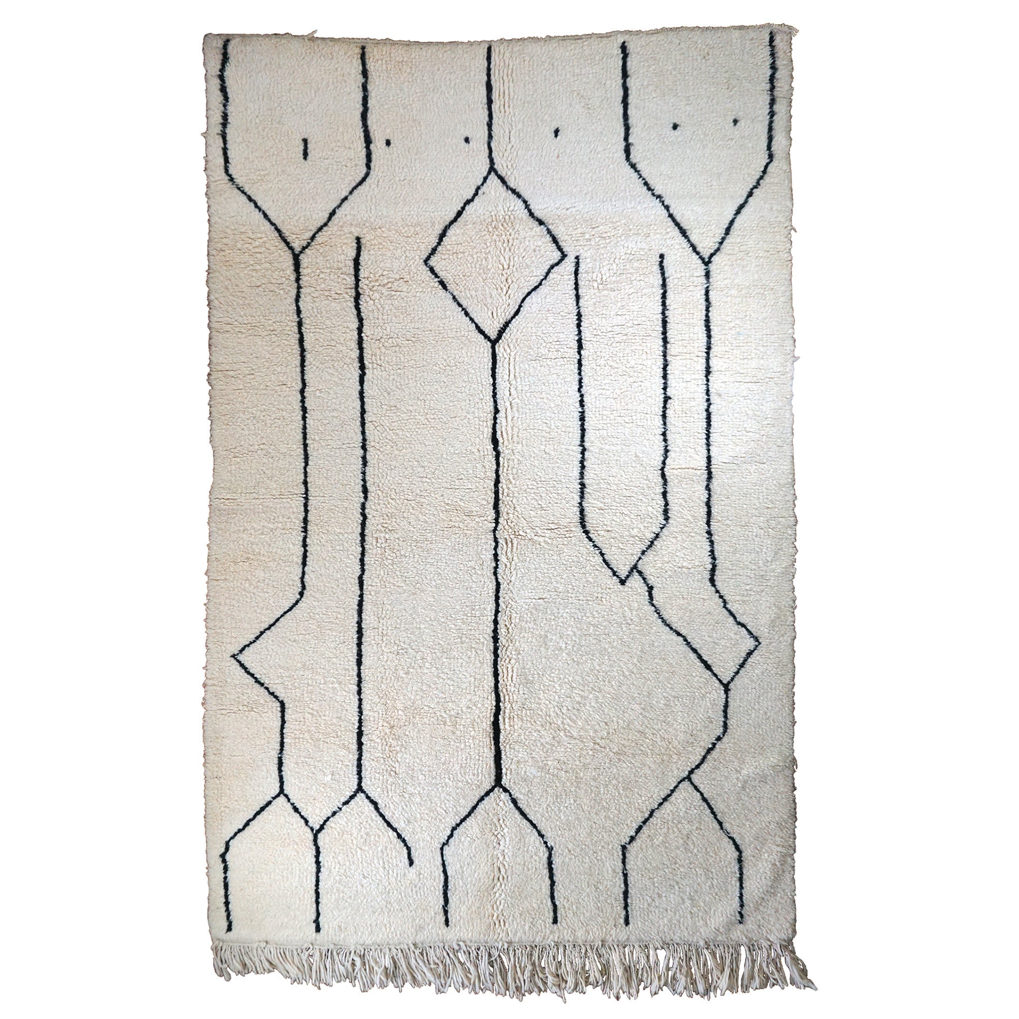Alia | 5 x 8 Handwoven Beni Ourain Rug in Cream and Black
