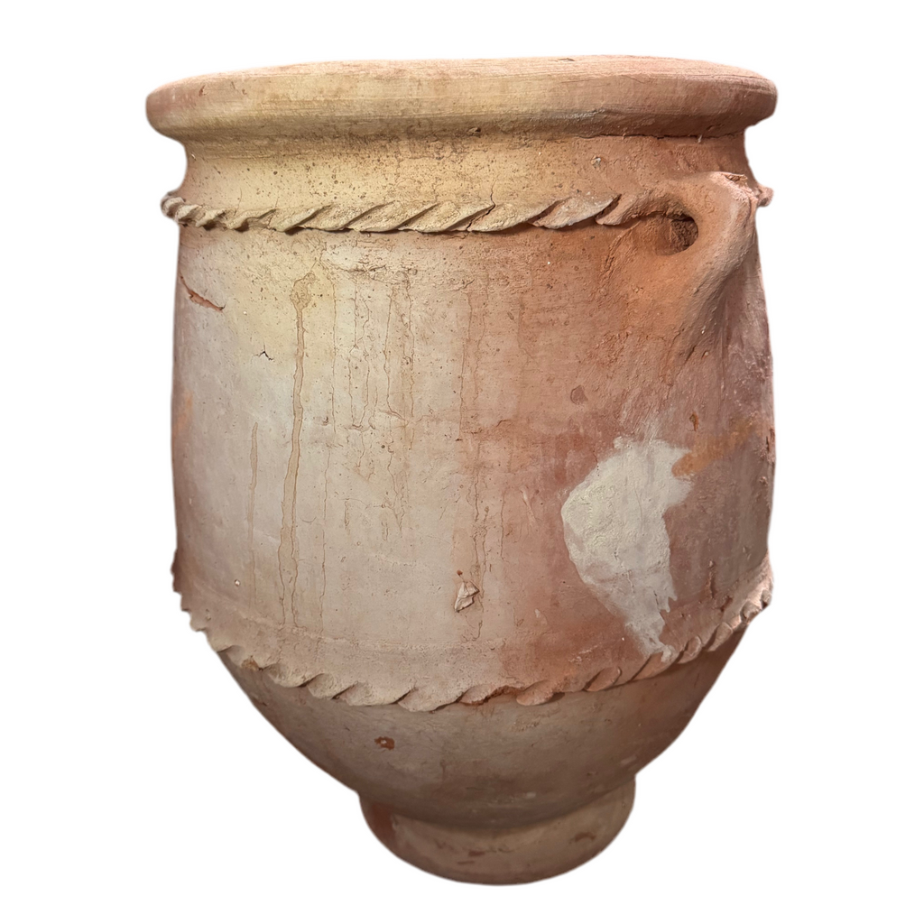 23” Moroccan Handmade Terracotta Planter – Large Clay Pot with Drainage