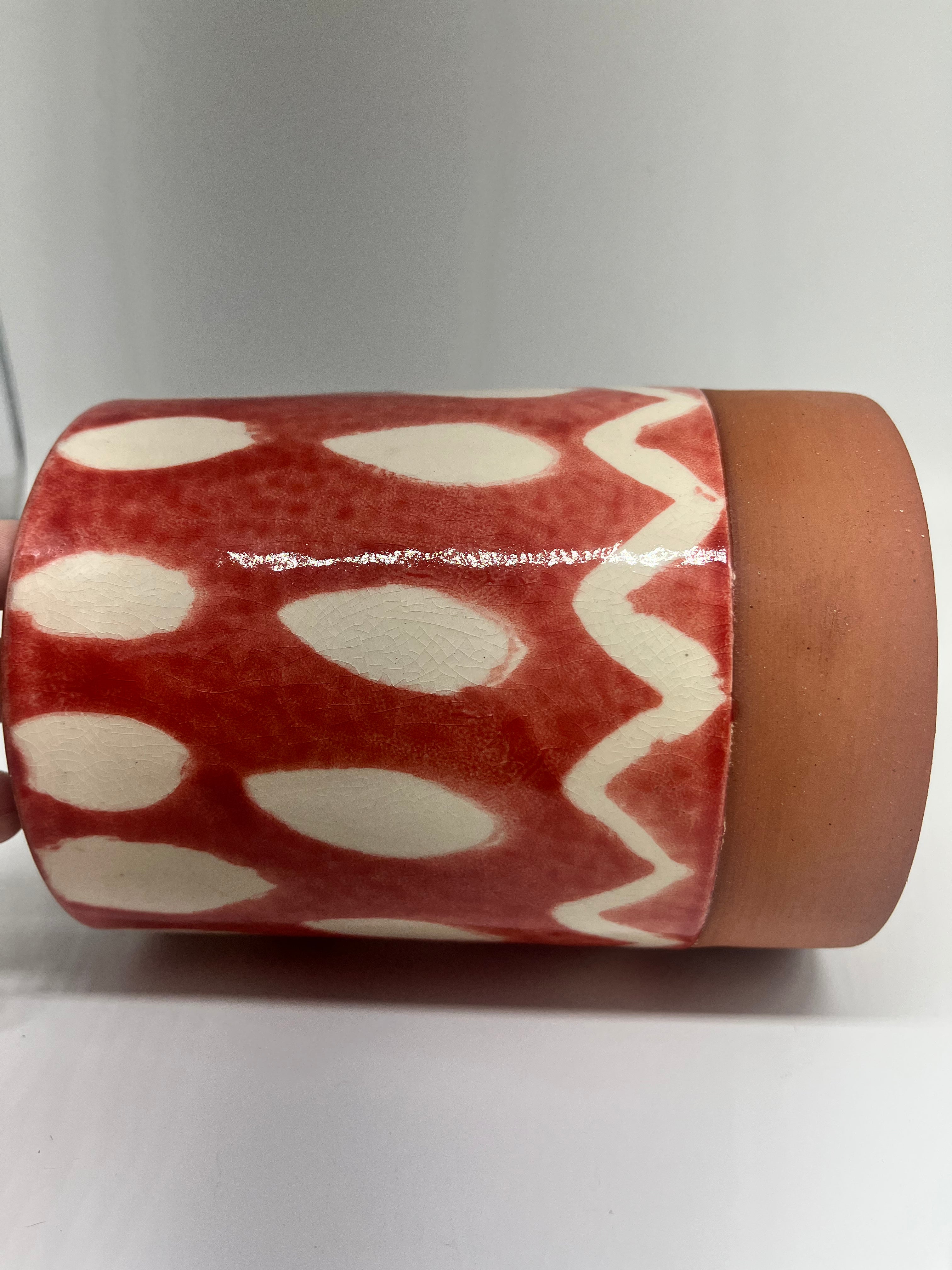 Contemporary Abstract Vase - Coral
