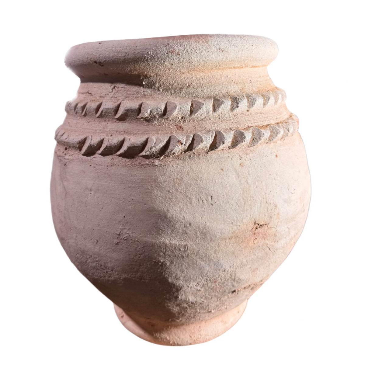 Handcrafted small terracotta Moroccan planter with natural clay finish