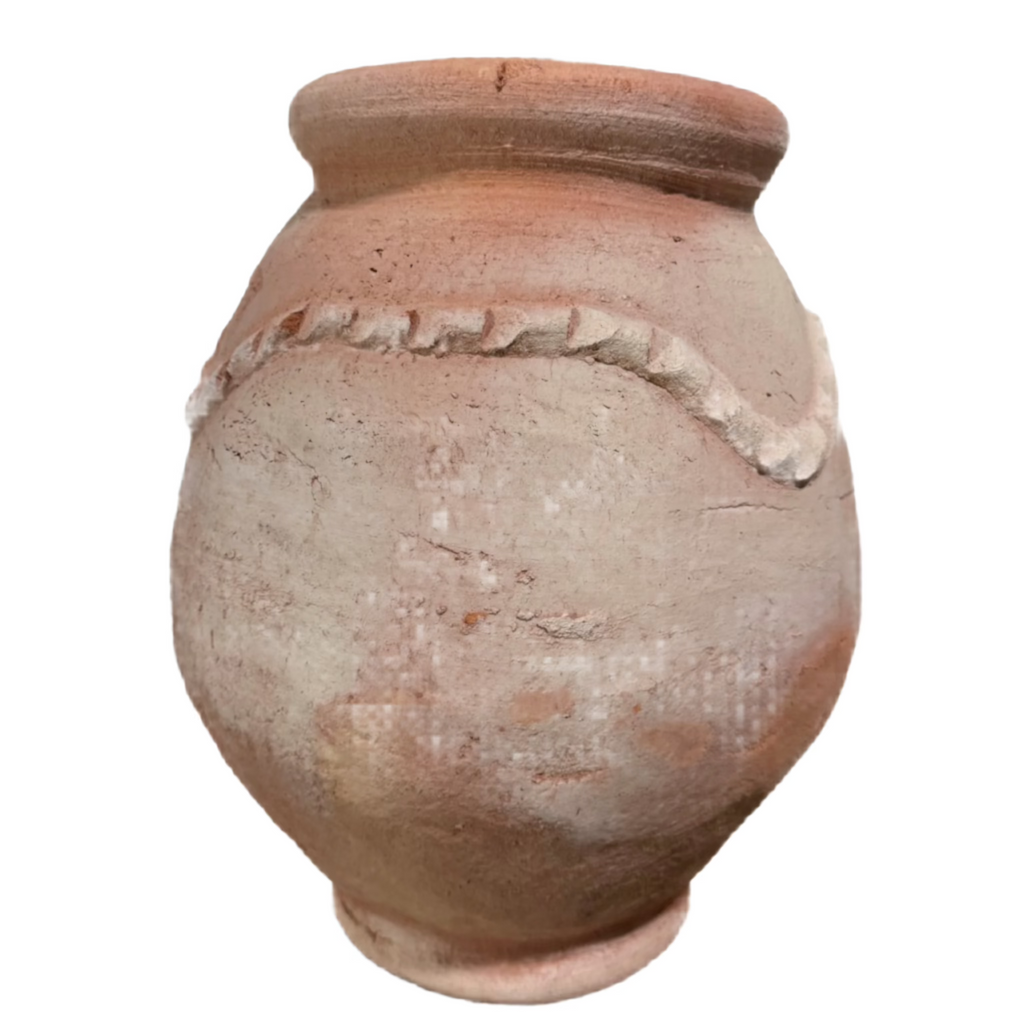 15.5” Handmade Moroccan Terracotta Planter – Tabletop Size Clay Pot