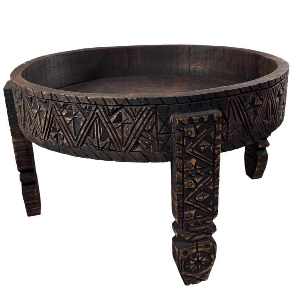 Hand-Carved Moroccan Chakki Table #11
