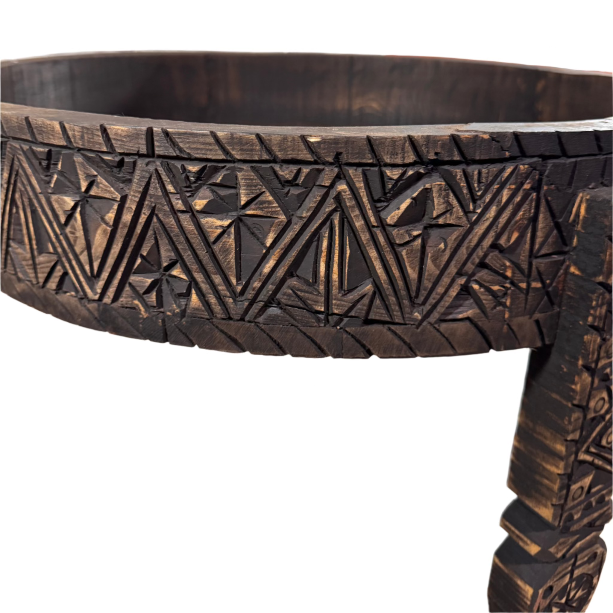 Hand-Carved Moroccan Chakki Table #11