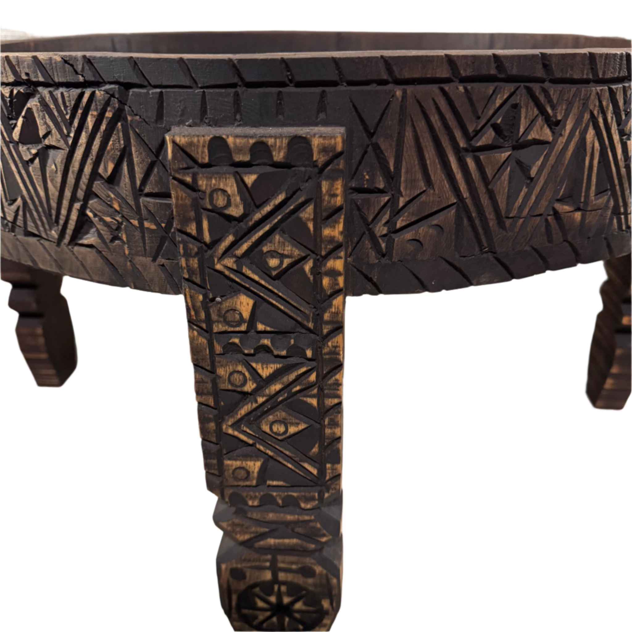 Hand-Carved Moroccan Chakki Table #11