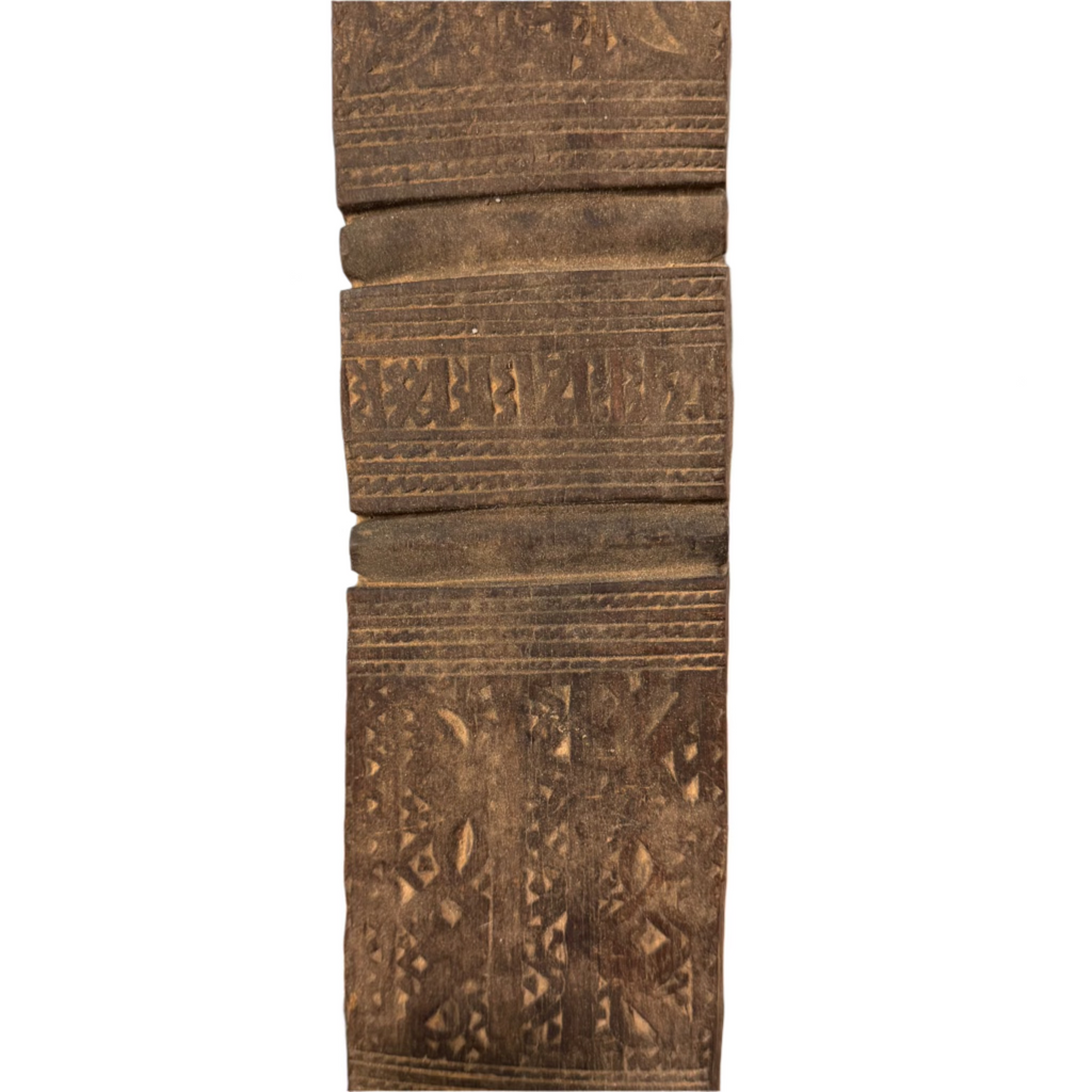 29.5″ Hand-Carved Vintage Tuareg Tent Post – Tribal Woodwork Decor #11