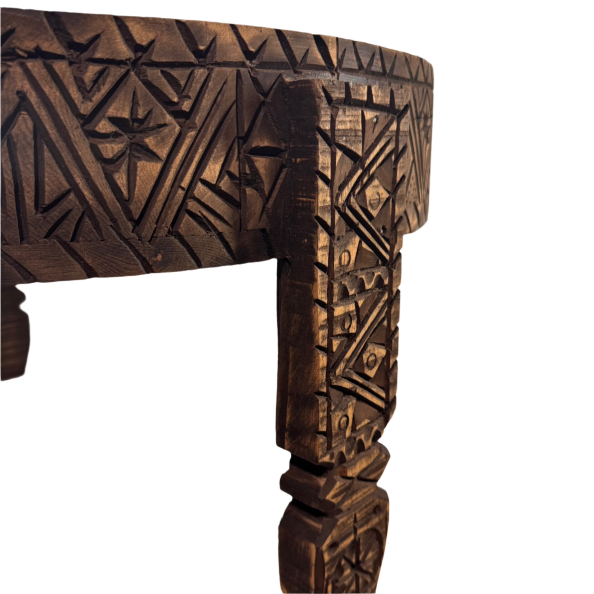 Hand-Carved Moroccan Chakki Table #9
