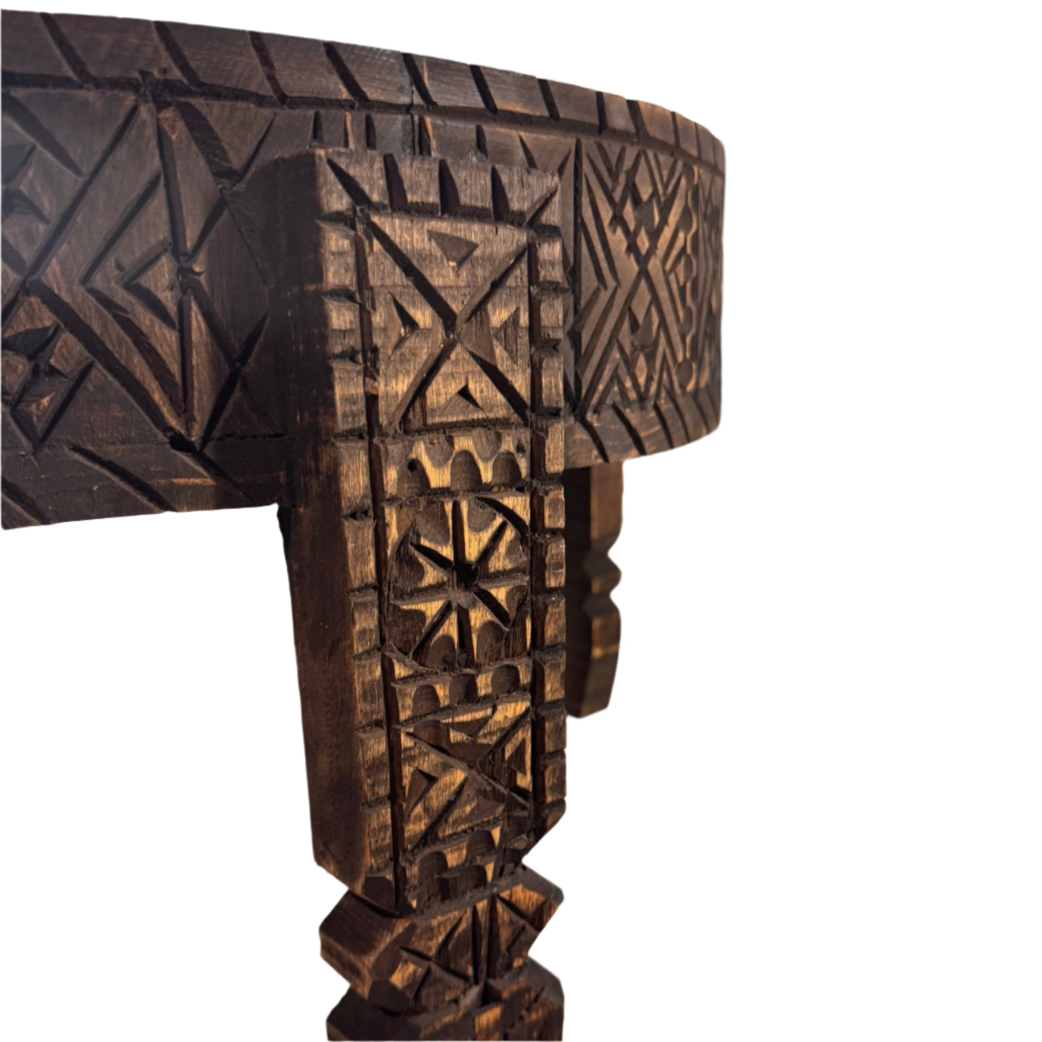 Hand-Carved Moroccan Chakki Table #10