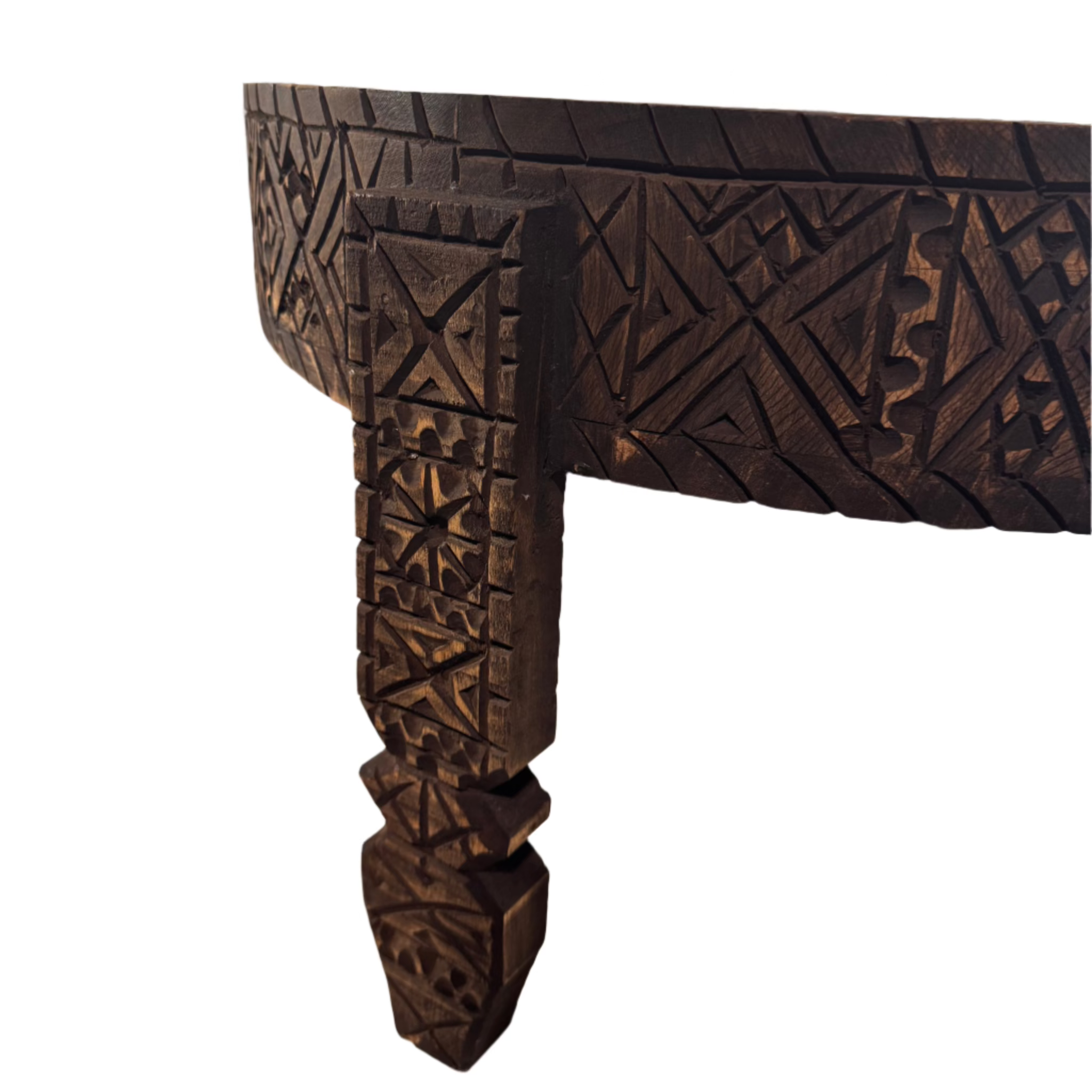 Hand-Carved Moroccan Chakki Table #10