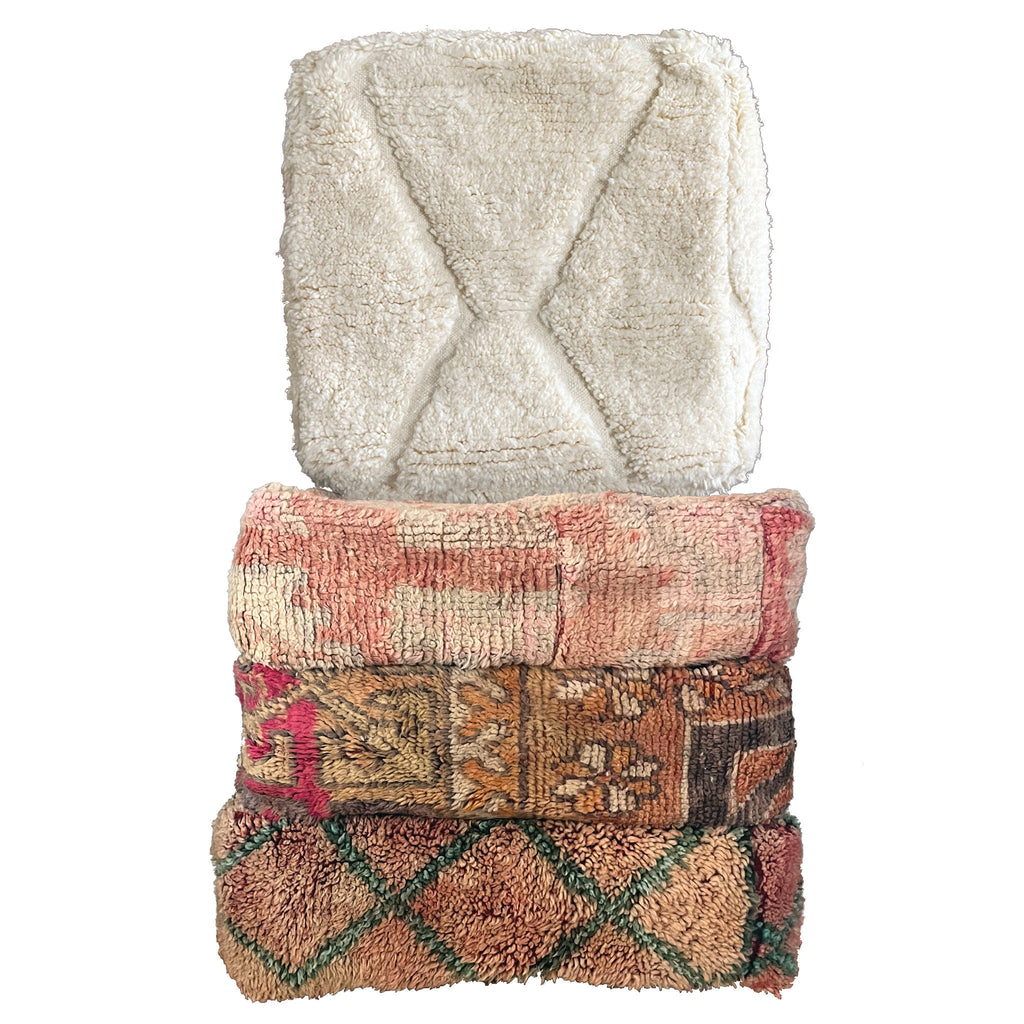 Cream Beni Ourain Pouf Cover