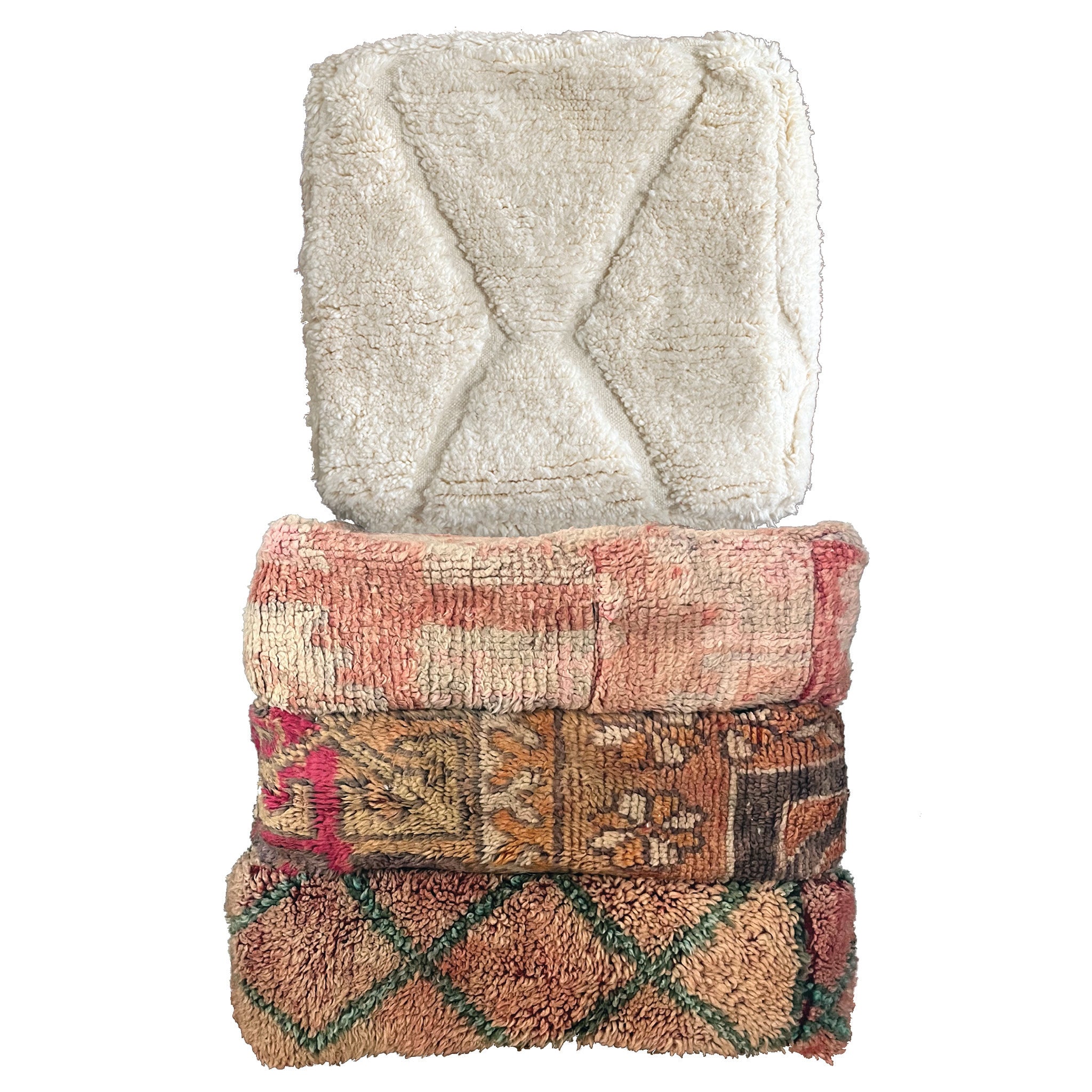 Cream Beni Ourain Pouf Cover