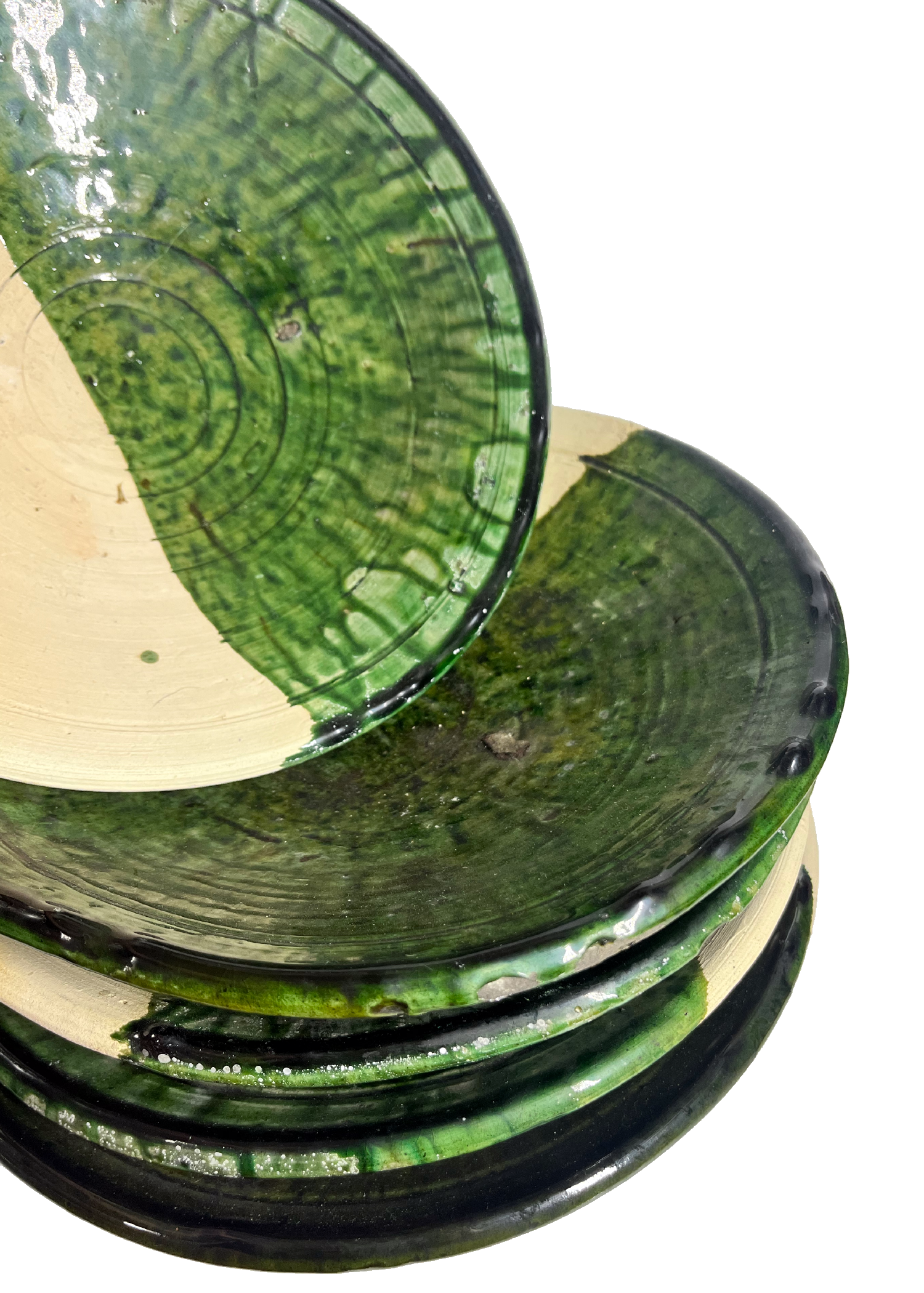 Tamegroute Half-Glazed Serving Platter (Green & Clay)