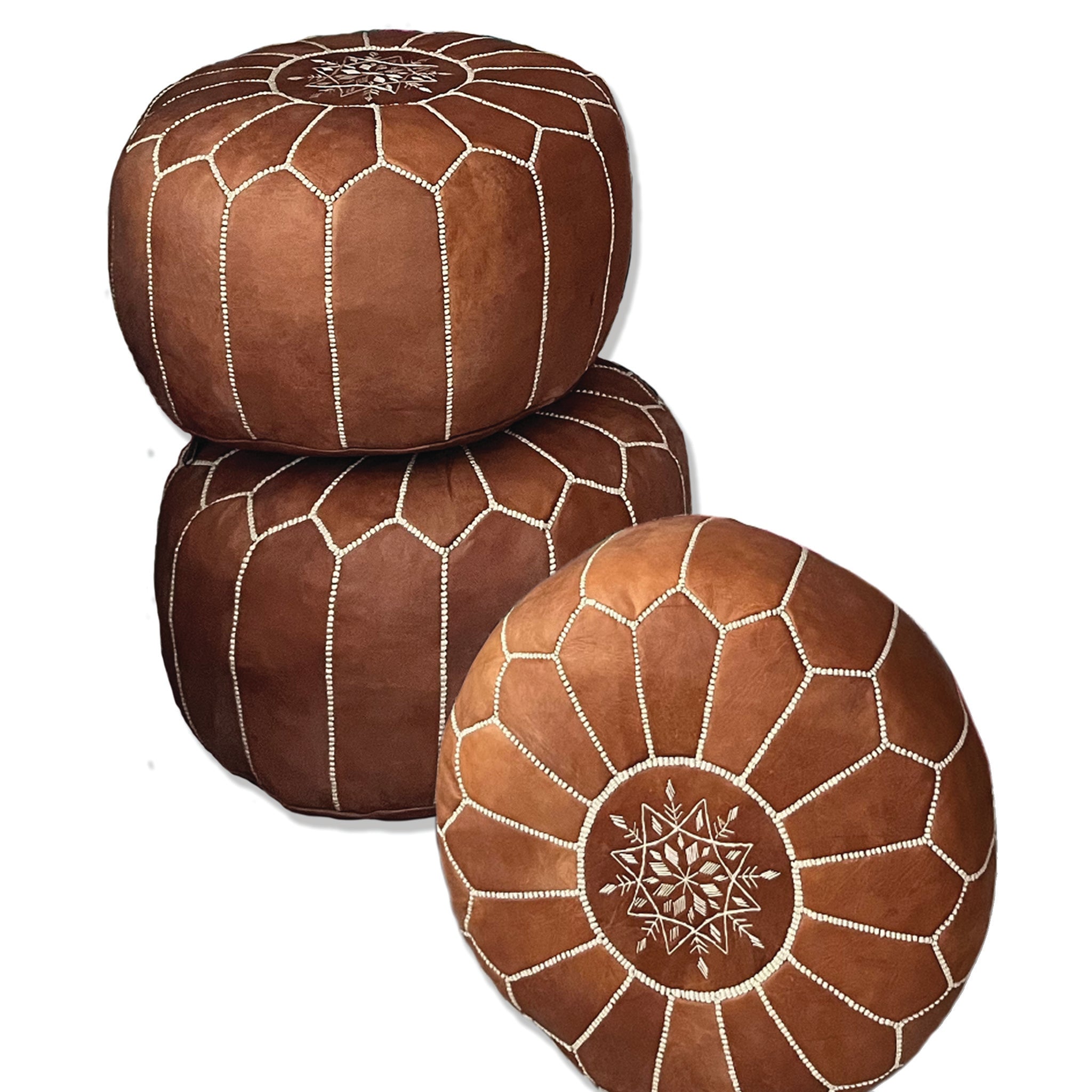 Genuine Moroccan Leather Pouf