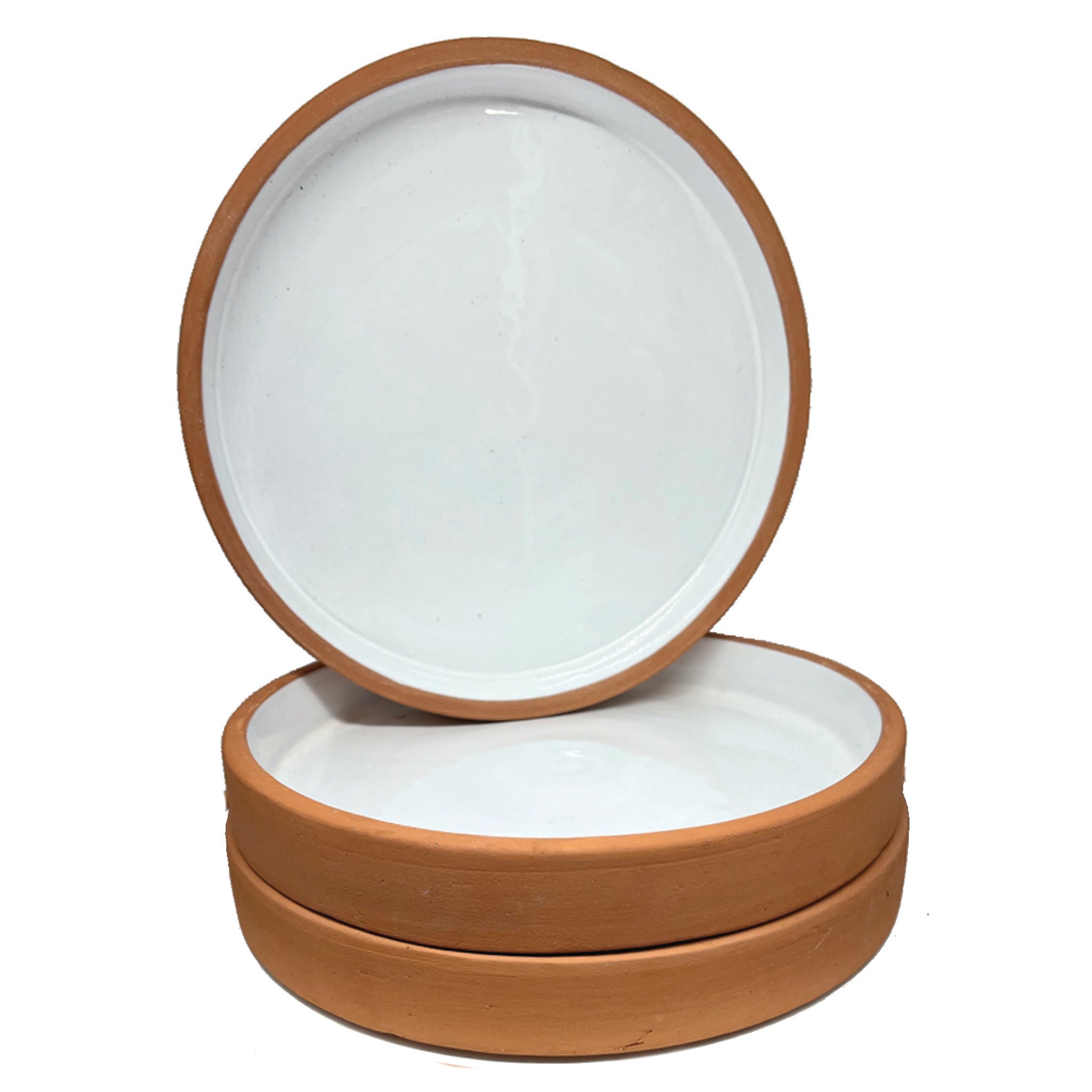 White and Terracotta Salad Plates