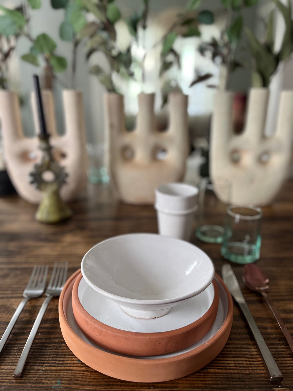 White and Terracotta Dishes}