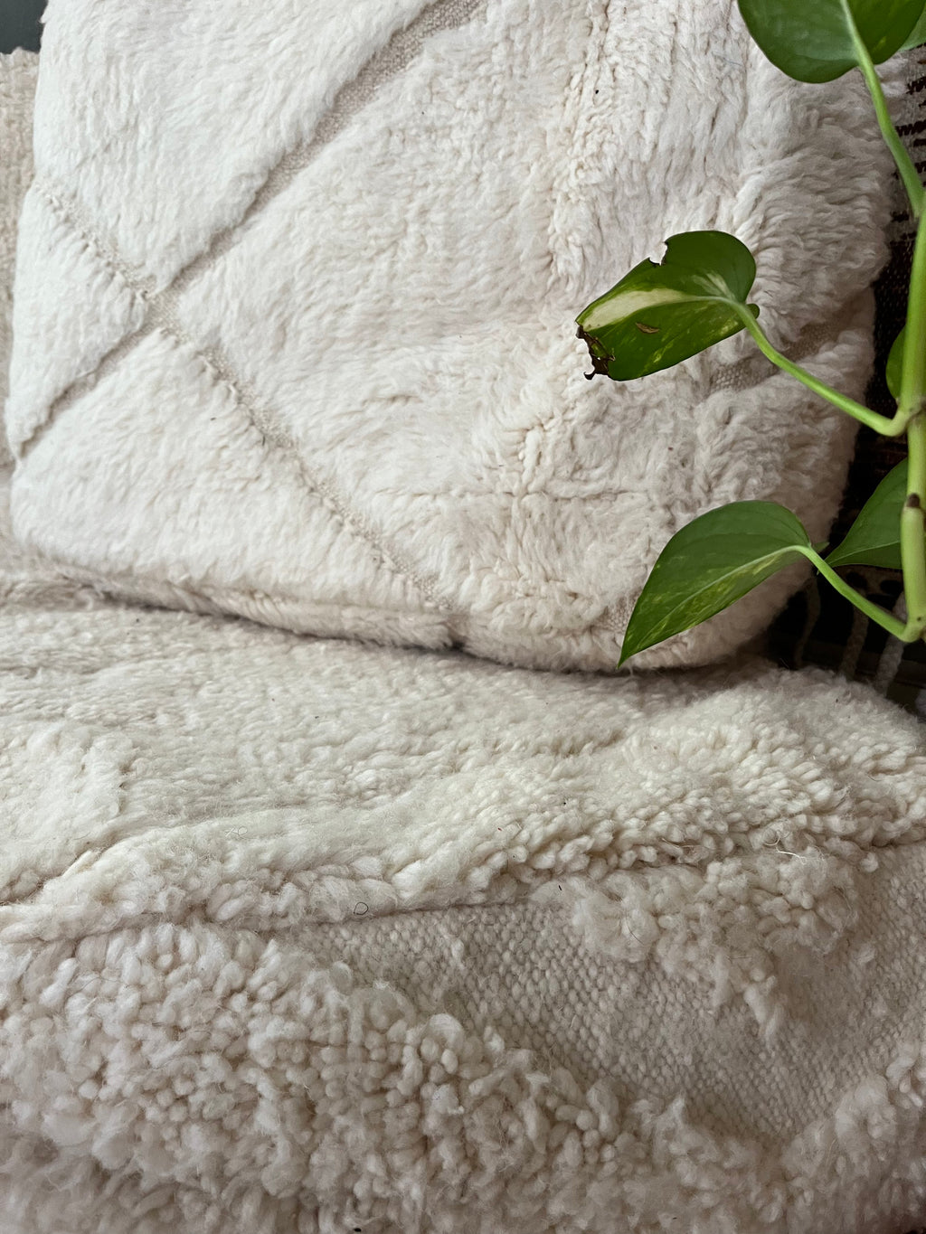 Cream Beni Ourain Pouf Cover}