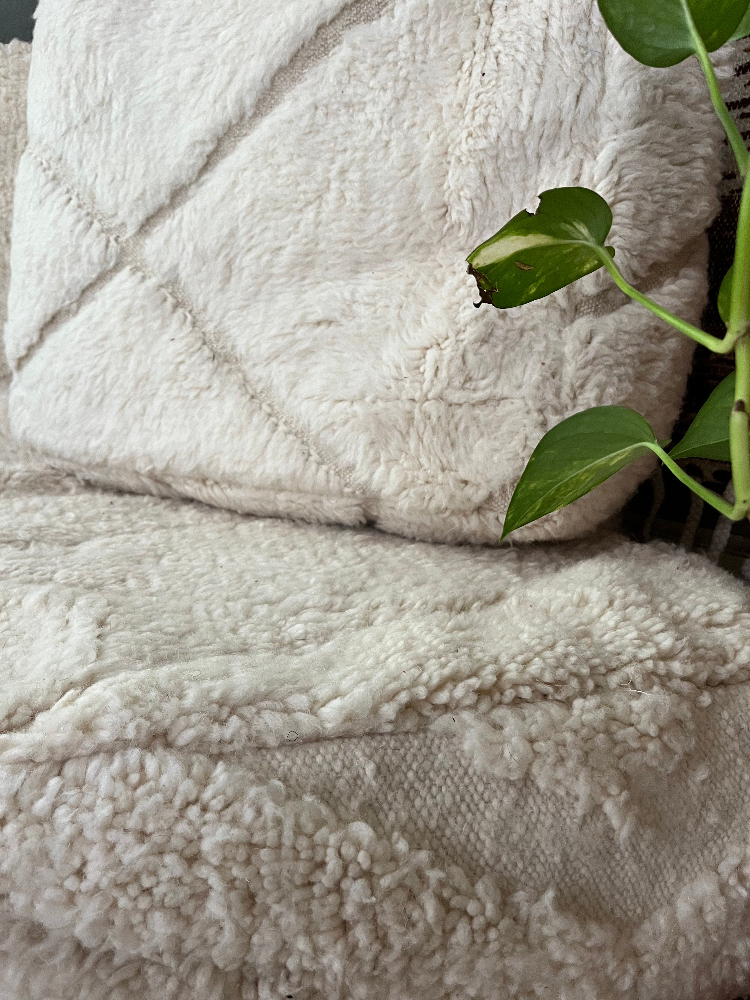 Cream Beni Ourain Pouf Cover}