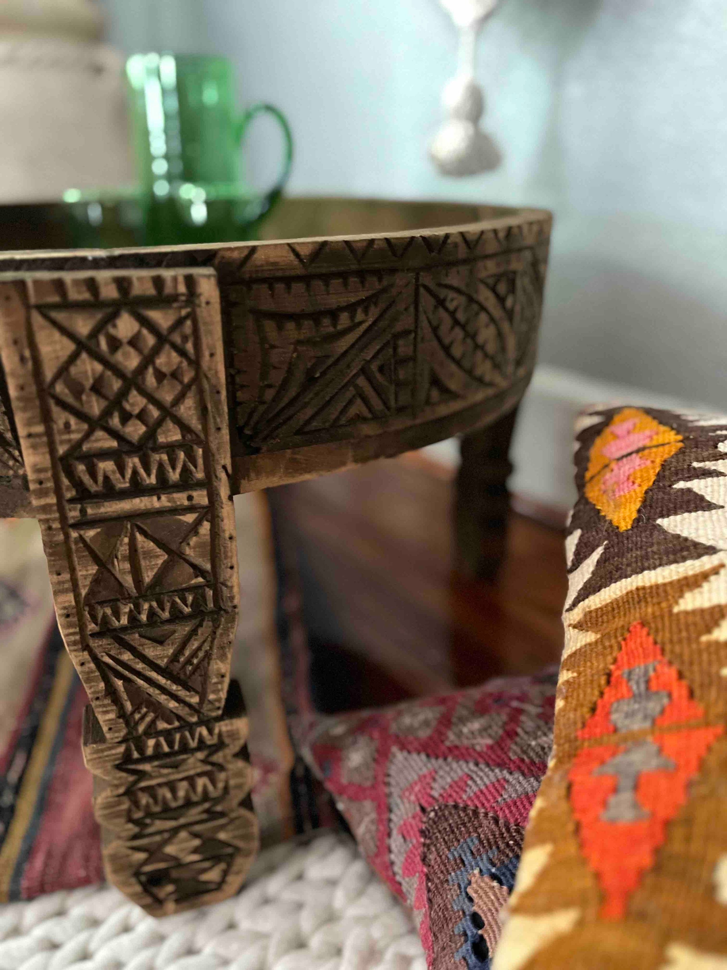 Vintage Moroccan Chakki Table}