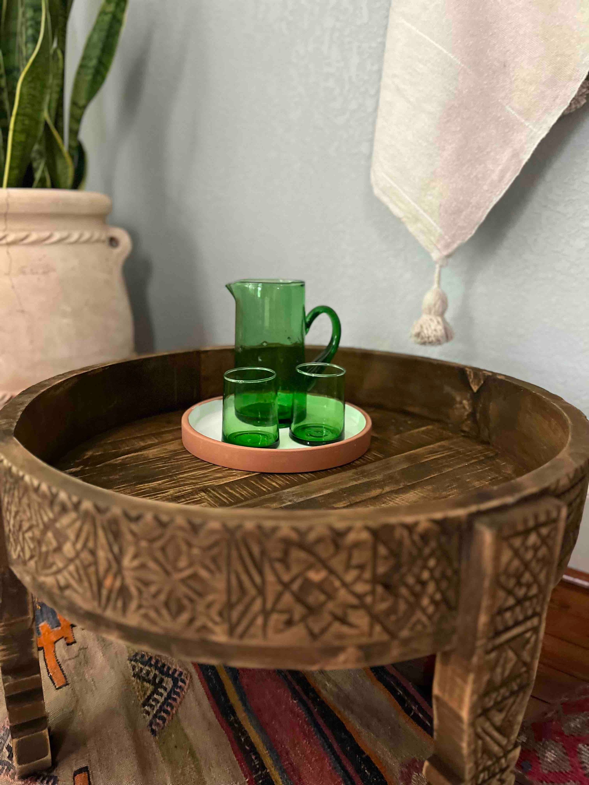 Vintage Moroccan Chakki Table}