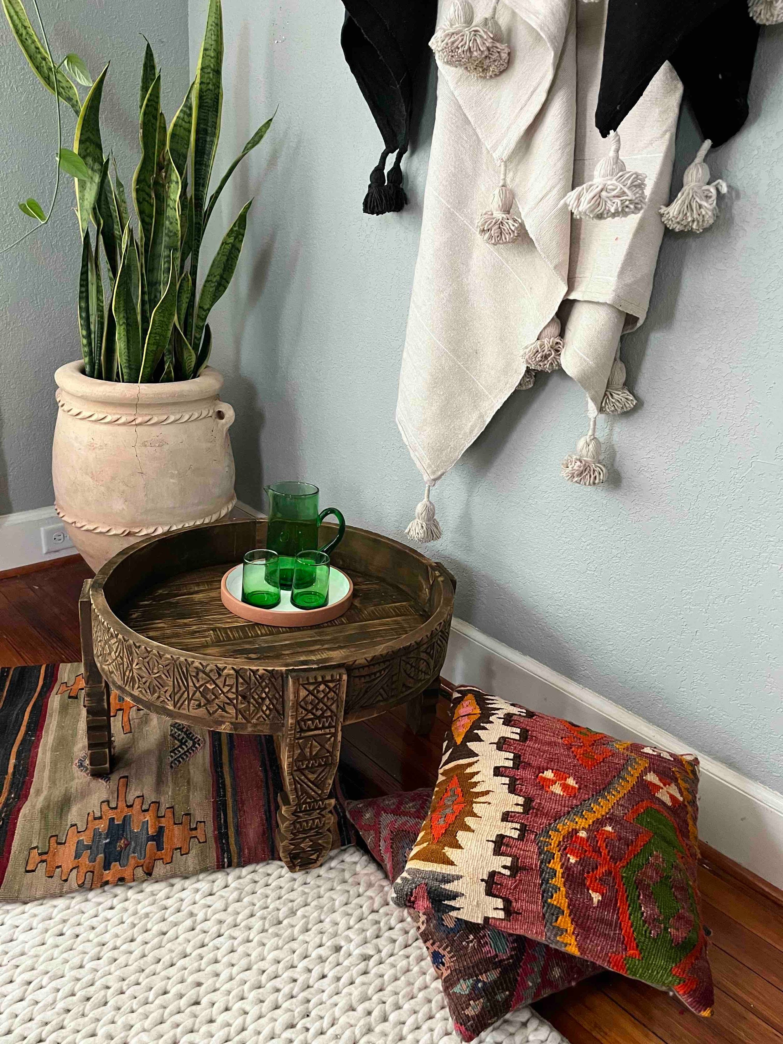 Vintage Moroccan Chakki Table}