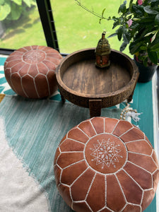 Moroccan Leather Pouf}